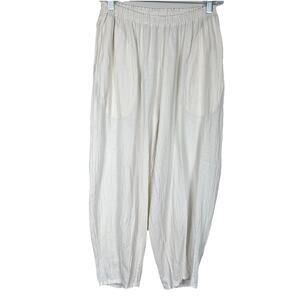 Oh My Gauze! Balloon Pants Size 1 S/M Ivory 100% Cotton Pull-On Boho Lagenlook